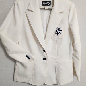 Vintage Unique White Nautical Captain Sea Blazer XL